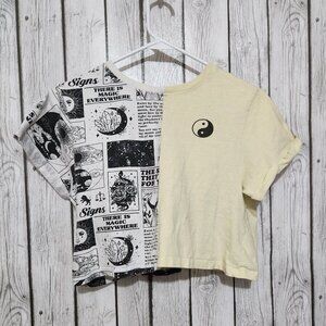 Vibe N' Crop Top Small Colorblock Yin Yang Magic Astrology Star Signs Moon